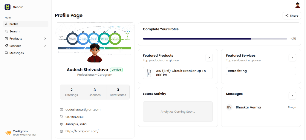 Elecoro Product Experience Interface